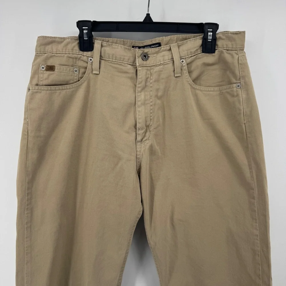 Polo Jeans Co Ralph Lauren Mens Khaki Straight Leg Cotton Pants 34x30‎ Tan 5898Y